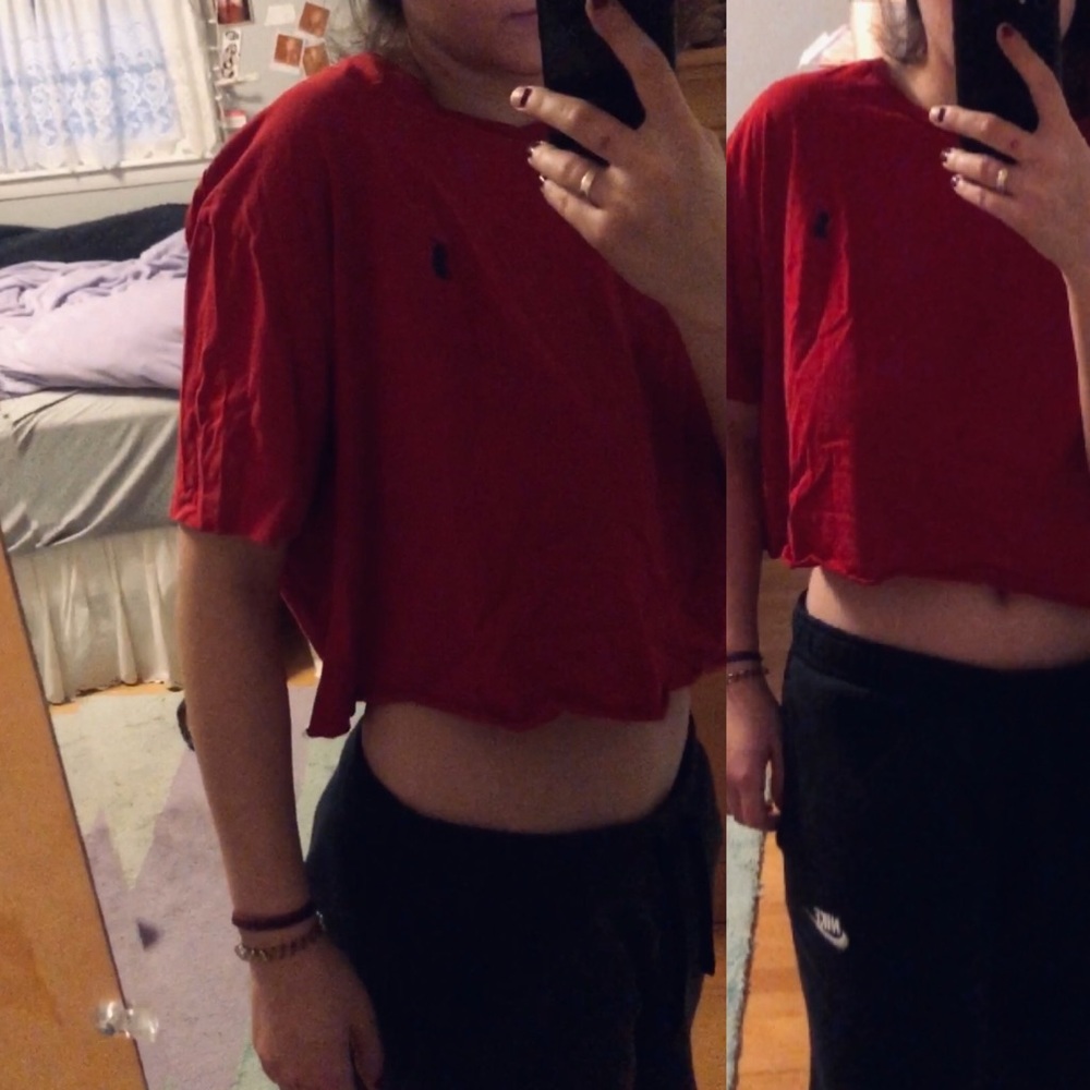 Polo Ralph Lauren Red Crop top tshirt